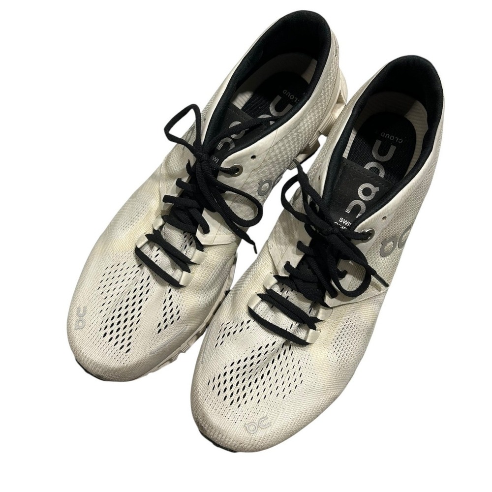 On Running Cloud X Ivory Black Mens Size 8 Sneakers Swiss Engineering